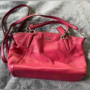 Coach Fuchsia Leather Shoulder Bag